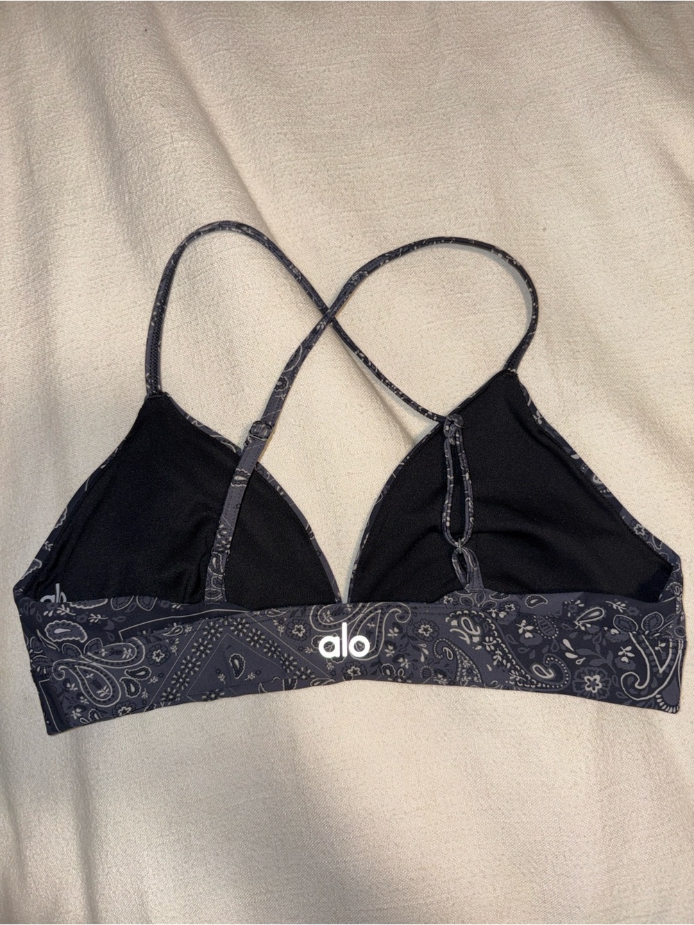 ALO Yoga Black Paisley Strappy Bralette